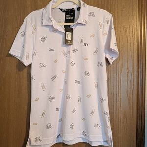 Travis Mathew White Polo with Graphic Print